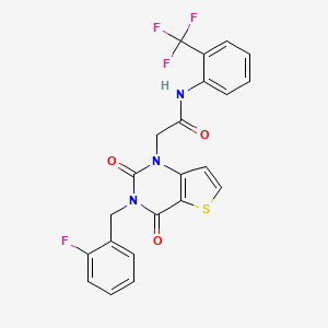 molecular formula C22H15F4N3O3S B14116807 2-[3-(2-fluorobenzyl)-2,4-dioxo-3,4-dihydrothieno[3,2-d]pyrimidin-1(2H)-yl]-N-[2-(trifluoromethyl)phenyl]acetamide 