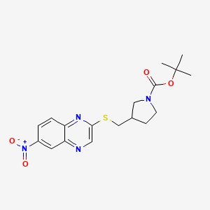 molecular formula C18H22N4O4S B14116811 3-(6-Nitro-quinoxalin-2-ylsulfanylmethyl)-pyrrolidine-1-carboxylic acid tert-butyl ester 