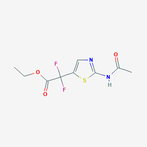 molecular formula C9H10F2N2O3S B14116845 Ethyl 2-(2-acetamidothiazol-5-yl)-2,2-difluoroacetate 