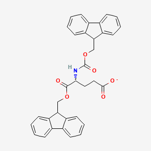 (4R)-5-(9H-fluoren-9-ylmethoxy)-4-(9H-fluoren-9-ylmethoxycarbonylamino)-5-oxopentanoate