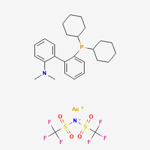 molecular formula C28H36AuF6N2O4PS2 B14116849 2-(Dicyclohexylphosphino)-2'-(N,N-dimethylamino)biphenyl gold(i) bis(trifluoromethane)sulfonimide 