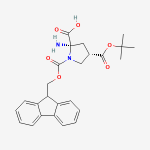 molecular formula C25H28N2O6 B14116876 (2r,4s)-1-Fmoc-4-boc-aminopyrrolidine-2-carboxylic acid 