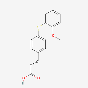 molecular formula C16H14O3S B14116886 3-[4-(2-Methoxyphenyl)sulfanylphenyl]prop-2-enoic acid 