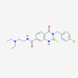 3-(4-chlorobenzyl)-N-(2-(diethylamino)ethyl)-4-oxo-2-thioxo-1,2,3,4-tetrahydroquinazoline-7-carboxamide