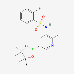 molecular formula C18H22BFN2O4S B14116900 2-fluoro-N-[2-methyl-5-(4,4,5,5-tetramethyl-1,3,2-dioxaborolan-2-yl)pyridin-3-yl]benzenesulfonamide 