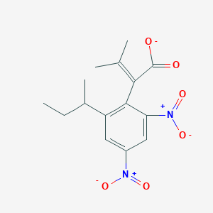 2-Butenoic acid,3-methyl-, 2-(1-methylpropyl)-4,6-dinitrophenyl ester