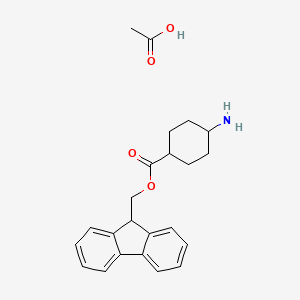 molecular formula C23H27NO4 B14116933 acetic acid;9H-fluoren-9-ylmethyl 4-aminocyclohexane-1-carboxylate 