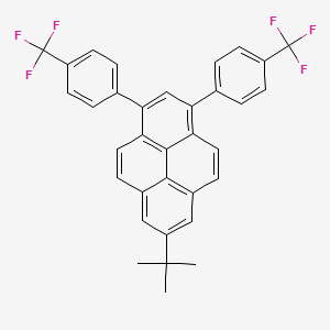 molecular formula C34H24F6 B14116951 1,3-Bis[4-(trifluoromethyl)phenyl]-7-tert-butylpyrene 