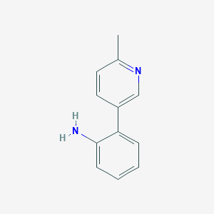 molecular formula C12H12N2 B14116966 2-(6-Methyl-3-pyridinyl)benzenamine 