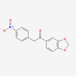 molecular formula C15H11NO5 B14116976 1-(Benzo[d][1,3]dioxol-5-yl)-2-(4-nitrophenyl)ethanone 