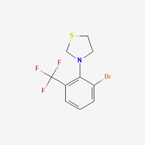 molecular formula C10H9BrF3NS B1411699 3-(2-Bromo-6-(trifluoromethyl)phenyl)thiazolidine CAS No. 1774895-77-0