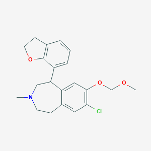 molecular formula C21H26ClNO3 B141170 8-Chloro-5-(2,3-dihydro-1-benzofuran-7-yl)-7-(methoxymethoxy)-3-methyl-1,2,4,5-tetrahydro-3-benzazepine CAS No. 131766-66-0