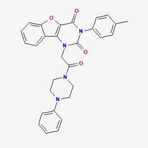 1-(2-oxo-2-(4-phenylpiperazin-1-yl)ethyl)-3-(p-tolyl)benzofuro[3,2-d]pyrimidine-2,4(1H,3H)-dione