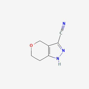 molecular formula C7H7N3O B1411713 2,4,6,7-四氢吡喃并[4,3-c]吡唑-3-腈 CAS No. 1780214-85-8