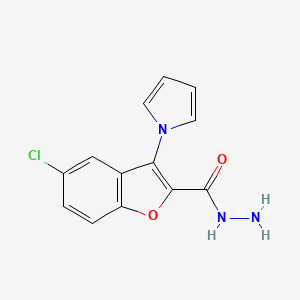 molecular formula C13H10ClN3O2 B1411715 5-chloro-3-(1H-pyrrol-1-yl)-1-benzofuran-2-carbohydrazide CAS No. 2109194-64-9