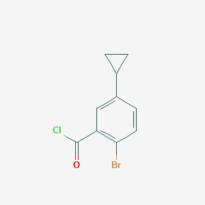 molecular formula C10H8BrClO B1411716 2-Bromo-5-cyclopropylbenzoyl chloride CAS No. 2168631-98-7