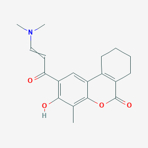 molecular formula C19H21NO4 B14117178 (E)-2-(3-(Dimethylamino)acryloyl)-3-hydroxy-4-methyl-7,8,9,10-tetrahydro-6h-benzo[c]chromen-6-one 