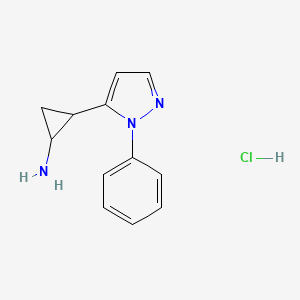 2-(1-phenyl-1H-pyrazol-5-yl)cyclopropan-1-amine hydrochloride