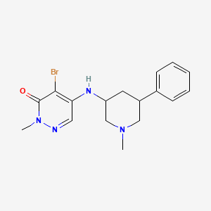 molecular formula C17H21BrN4O B14117207 4-bromo-2-methyl-5-[(1-methyl-5-phenylpiperidin-3-yl)amino]pyridazin-3-one 