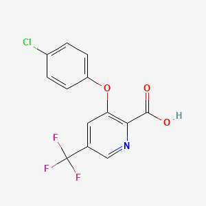 molecular formula C13H7ClF3NO3 B1411721 3-(4-Chloro-phenoxy)-5-trifluoromethyl-pyridine-2-carboxylic acid CAS No. 2088942-49-6