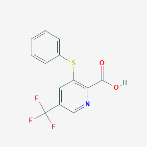 molecular formula C13H8F3NO2S B1411722 3-Phenylsulfanyl-5-trifluoromethyl-pyridine-2-carboxylic acid CAS No. 2088942-85-0