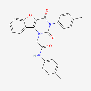 molecular formula C26H21N3O4 B14117228 2-(2,4-dioxo-3-(p-tolyl)-3,4-dihydrobenzofuro[3,2-d]pyrimidin-1(2H)-yl)-N-(p-tolyl)acetamide 