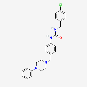 molecular formula C25H27ClN4O B14117281 1-(4-Chlorobenzyl)-3-(4-((4-phenylpiperazin-1-yl)methyl)phenyl)urea CAS No. 1172021-59-8