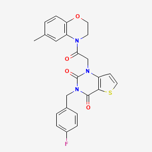 molecular formula C24H20FN3O4S B14117299 3-(4-fluorobenzyl)-1-[2-(6-methyl-2,3-dihydro-4H-1,4-benzoxazin-4-yl)-2-oxoethyl]thieno[3,2-d]pyrimidine-2,4(1H,3H)-dione 