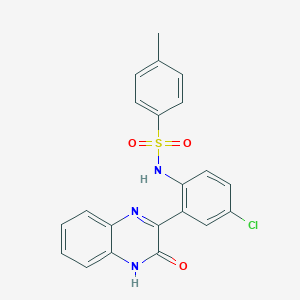 molecular formula C21H16ClN3O3S B14117308 N-(4-chloro-2-(3-oxo-3,4-dihydroquinoxalin-2-yl)phenyl)-4-methylbenzenesulfonamide 