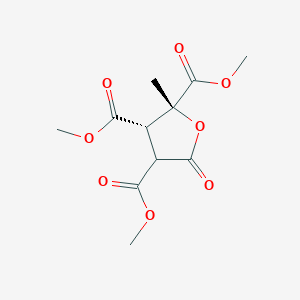 molecular formula C11H14O8 B14117324 (2R,3S)-trimethyl 2-methyl-5-oxotetrahydrofuran-2,3,4-tricarboxylate 