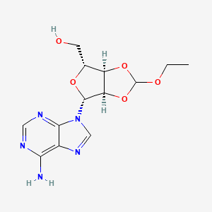 molecular formula C13H17N5O5 B14117377 [(3aR,4R,6R,6aR)-4-(6-aminopurin-9-yl)-2-ethoxy-3a,4,6,6a-tetrahydrofuro[3,4-d][1,3]dioxol-6-yl]methanol 