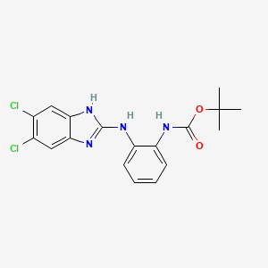 molecular formula C18H18Cl2N4O2 B14117394 tert-Butyl (2-((5,6-dichloro-1H-benzo[d]imidazol-2-yl)amino)phenyl)carbamate 