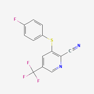 molecular formula C13H6F4N2S B1411740 3-(4-Fluoro-phenylsulfanyl)-5-trifluoromethyl-pyridine-2-carbonitrile CAS No. 2088945-22-4