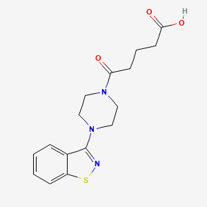 molecular formula C16H19N3O3S B1411743 5-[4-(1,2-Benzisothiazol-3-yl)piperazin-1-yl]-5-oxopentanoic acid CAS No. 2108519-47-5
