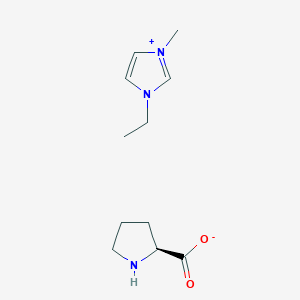 molecular formula C11H19N3O2 B14117455 1-Ethyl-3-methyl-1H-imidazol-3-ium L-prolinate 