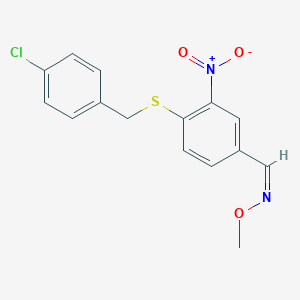 4-((4-Chlorobenzyl)sulfanyl)-3-nitrobenzenecarbaldehydeo-methyloxime