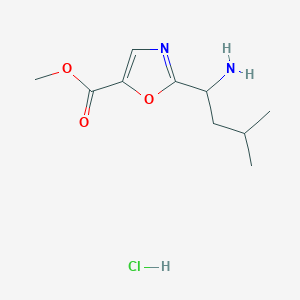 molecular formula C10H17ClN2O3 B1411749 2-(1-氨基-3-甲基丁基)-1,3-恶唑-5-羧酸甲酯盐酸盐 CAS No. 2034157-49-6