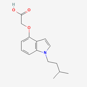 molecular formula C15H19NO3 B1411751 {[1-(3-Methylbutyl)-1H-indol-4-yl]oxy}acetic acid CAS No. 2108552-40-3