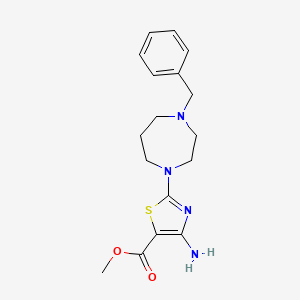 molecular formula C17H22N4O2S B1411752 Methyl 4-amino-2-(4-benzyl-1,4-diazepan-1-yl)-1,3-thiazole-5-carboxylate CAS No. 2108876-21-5