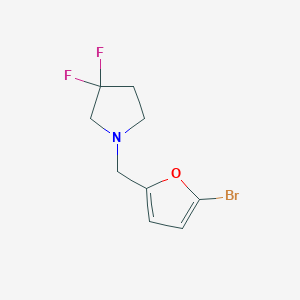 molecular formula C9H10BrF2NO B1411754 1-[(5-Bromofuran-2-yl)methyl]-3,3-difluoropyrrolidine CAS No. 1934517-99-3
