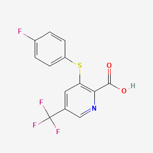 molecular formula C13H7F4NO2S B1411756 3-(4-Fluoro-phenylsulfanyl)-5-trifluoromethyl-pyridine-2-carboxylic acid CAS No. 2088941-80-2