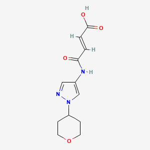 4-Oxo-4-[(1-tetrahydro-2H-pyran-4-yl-1H-pyrazol-4-yl)amino]but-2-enoic acid