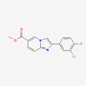 molecular formula C15H10ClFN2O2 B1411777 Methyl 2-(3-chloro-4-fluorophenyl)imidazo[1,2-a]pyridine-6-carboxylate CAS No. 2108526-98-1