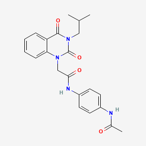 molecular formula C22H24N4O4 B14117809 N-[4-(Acetylamino)phenyl]-3,4-dihydro-3-(2-methylpropyl)-2,4-dioxo-1(2H)-quinazolineacetamide CAS No. 1223880-71-4