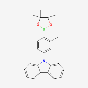 molecular formula C25H26BNO2 B14117862 9-[3-Methyl-4-(4,4,5,5-tetramethyl-1,3,2-dioxaborolan-2-yl)phenyl]carbazole 