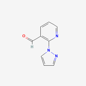 molecular formula C9H7N3O B1411787 2-(1H-pyrazol-1-yl)nicotinaldehyde CAS No. 1703002-91-8