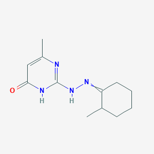 molecular formula C12H18N4O B14117882 6-Methyl-2-[2-(2-methylcyclohexylidene)hydrazin-1-yl]pyrimidin-4-ol 