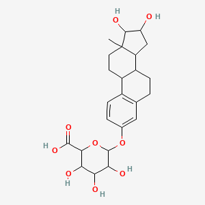 molecular formula C24H32O9 B14117885 6-[(16,17-Dihydroxy-13-methyl-6,7,8,9,11,12,14,15,16,17-decahydrocyclopenta[a]phenanthren-3-yl)oxy]-3,4,5-trihydroxyoxane-2-carboxylic acid 