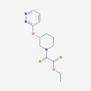 molecular formula C13H17N3O4 B14117981 Ethyl 2-oxo-2-(3-(pyridazin-3-yloxy)piperidin-1-yl)acetate 