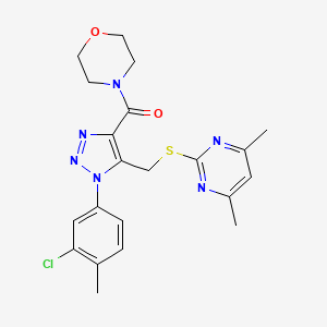 (1-(3-chloro-4-methylphenyl)-5-(((4,6-dimethylpyrimidin-2-yl)thio)methyl)-1H-1,2,3-triazol-4-yl)(morpholino)methanone